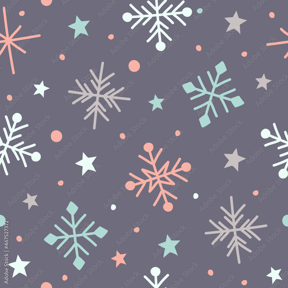 Christmas texture with snowflakes. Seamless pattern. Vector Christmas texture with snowflakes. Seamless pattern. Vector