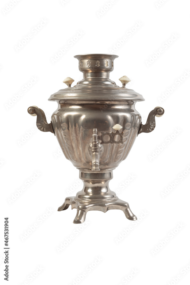 Samovar Isolated on White Background. One of the Traditional Russian Symbols. Samovar Isolated on White Background. One of the Traditional Russian Symbols.