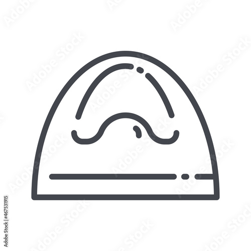 Baby potty line icon isolated on transparent background.