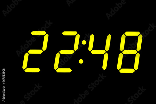 eighties fluo yellow alarm clock digits overlay