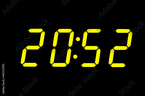 eighties fluo yellow alarm clock digits overlay