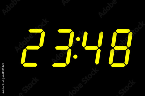 eighties fluo yellow alarm clock digits overlay