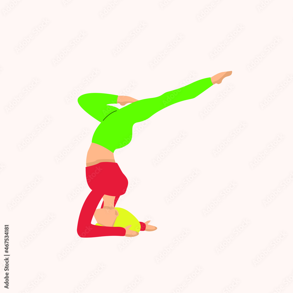 a girl does yoga. the girl is engaged in stretching a girl does yoga. the girl is engaged in stretching