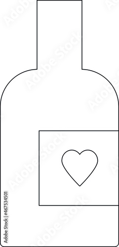 honeymoon icon wine and bottle