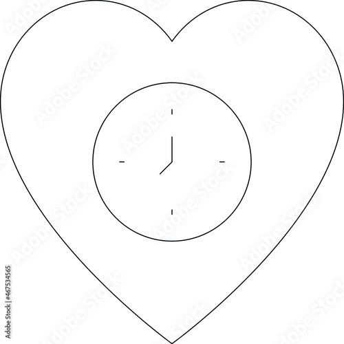 honeymoon icon heart and clock