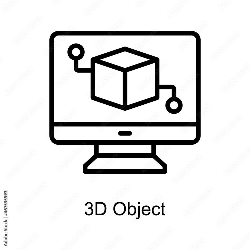 3D Object Trendy icon isolated on white and blank background for your design 3D Object Trendy icon isolated on white and blank background for your design