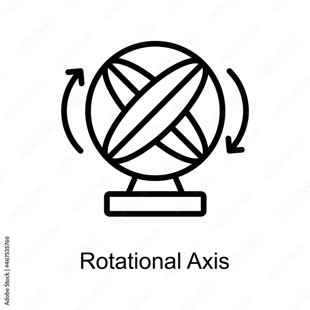 Rotational Axis Trendy icon isolated on white and blank background for your design Rotational Axis Trendy icon isolated on white and blank background for your design