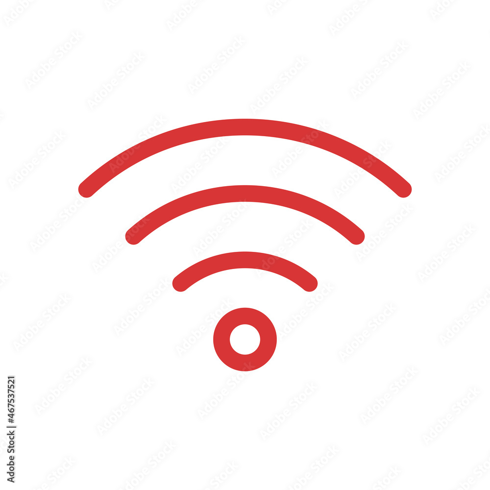 Wifi wireless vector icon. Red symbol Stock Vector | Adobe Stock