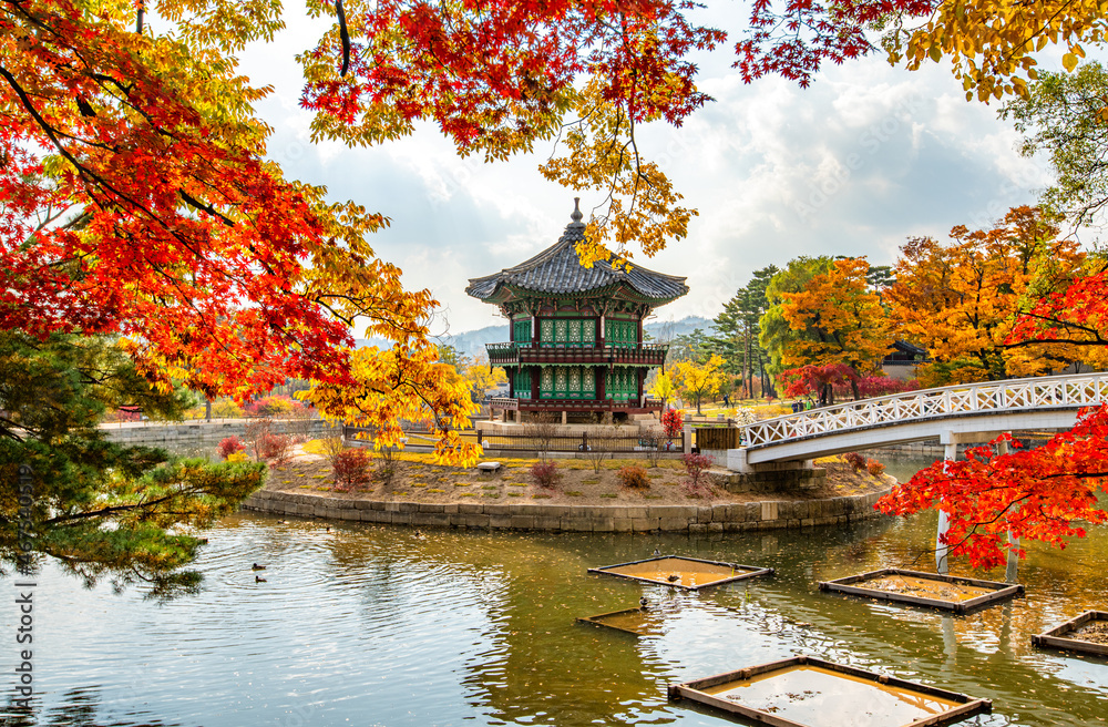 pavilion in the park, Gyeongbokgung palace ,Seoul South Korea