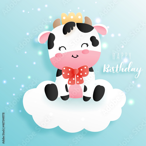 bay cow birthday card.