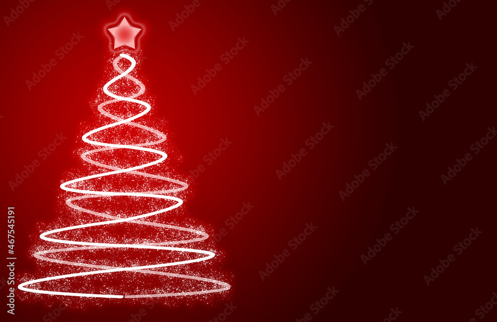 Fondo rojo con árbol de navidad iluminado. Fondo rojo con árbol de navidad iluminado.
