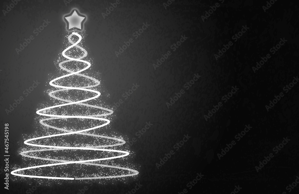 Fondo gris con árbol de navidad iluminado. Fondo gris con árbol de navidad iluminado.