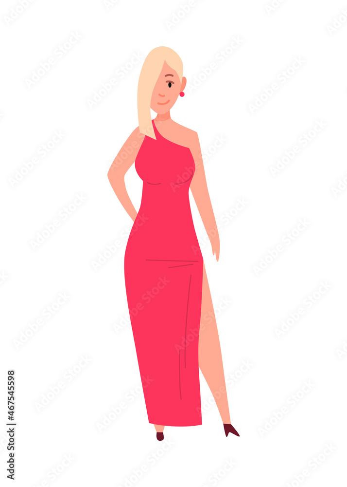Over size woman. Adult lush lady in festive clothe flat cartoon style. Female character with overweight. person Over size woman. Adult lush lady in festive clothe flat cartoon style. Female character with overweight. person