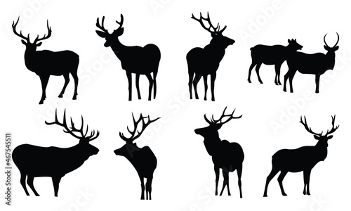 Fototapeta Naklejka Na Ścianę i Meble -  Elk Silhouettes SVG Elk Silhouette Clipart