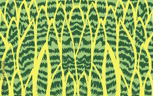 Mother-in-law's tongue.pattern in the form of ornamental plant leaves for fashion prints, graphics, backgrounds and crafts.vector illustration.