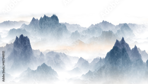 misty mountain landscape © feng