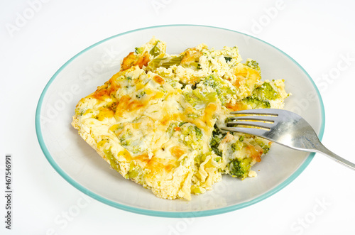 Omelet with broccoli, healthy food. Studio Photo