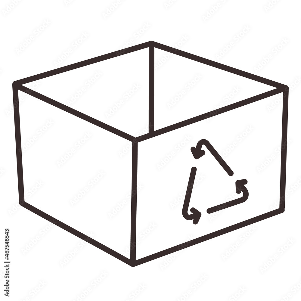 Carton cardboard box recycling recycle environment vector sign symbol icon design illustration