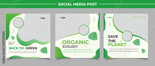 Organic go green banner template	 photo