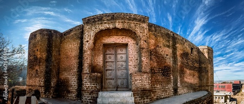 Choa SaidanShah, Chakwal, Pakistan - December, 29, 2019: Shri Katas Raj is a complex of several Hindu temples and a pond named Katas which is sacred to Hindus. The site is almost 5000 years old!