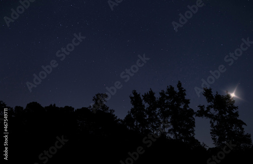 Unidentified object flying during a starry night