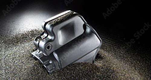 Polymer holster designed for a semi-auto handgun with sandblast media