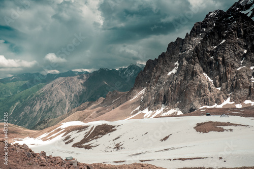 snow covered mountains