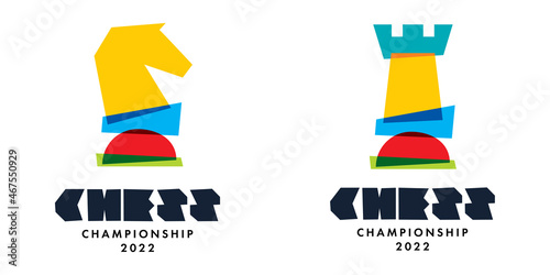 Chess logo for club or school. Sports and championship logo sign.