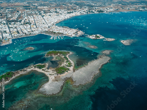 a great view on porto cesareo and rabbit island, in puglia