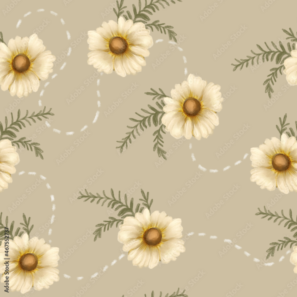 Beautiful seamless pattern with floral background.
Beautiful seamless pattern with floral background.