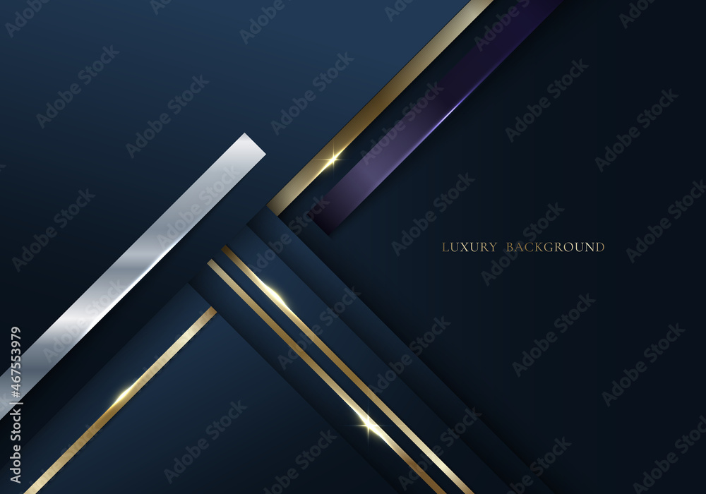 Abstract blue triangles shapes with shiny golden lines background luxury style Abstract blue triangles shapes with shiny golden lines background luxury style