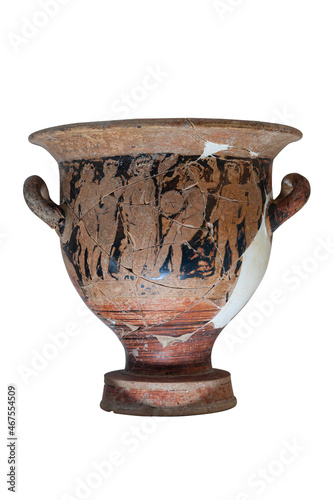 ancient Greek vase isolated on white background