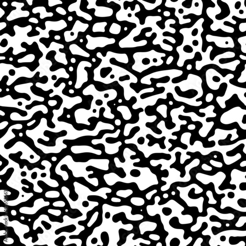 Seamless organic Turing shapes vector pattern. Natural liquid camo skin texture.