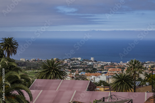 View on La Orotava - is one of most beautiful areas in northern part of Tenerife. Orotava Valley stretches from the sea up to mountains. La Orotava  Tenerife  Canary Islands  Spain.