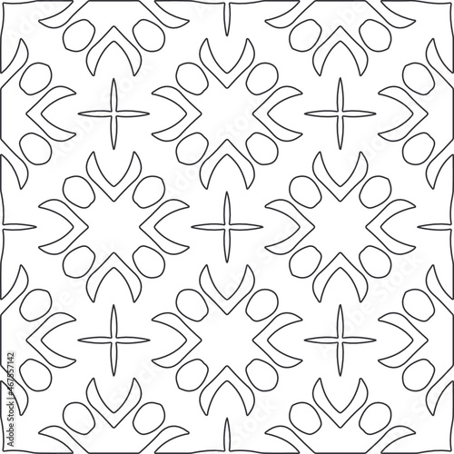 floral pattern background.Repeating geometric pattern from striped elements.   Black and white pattern.