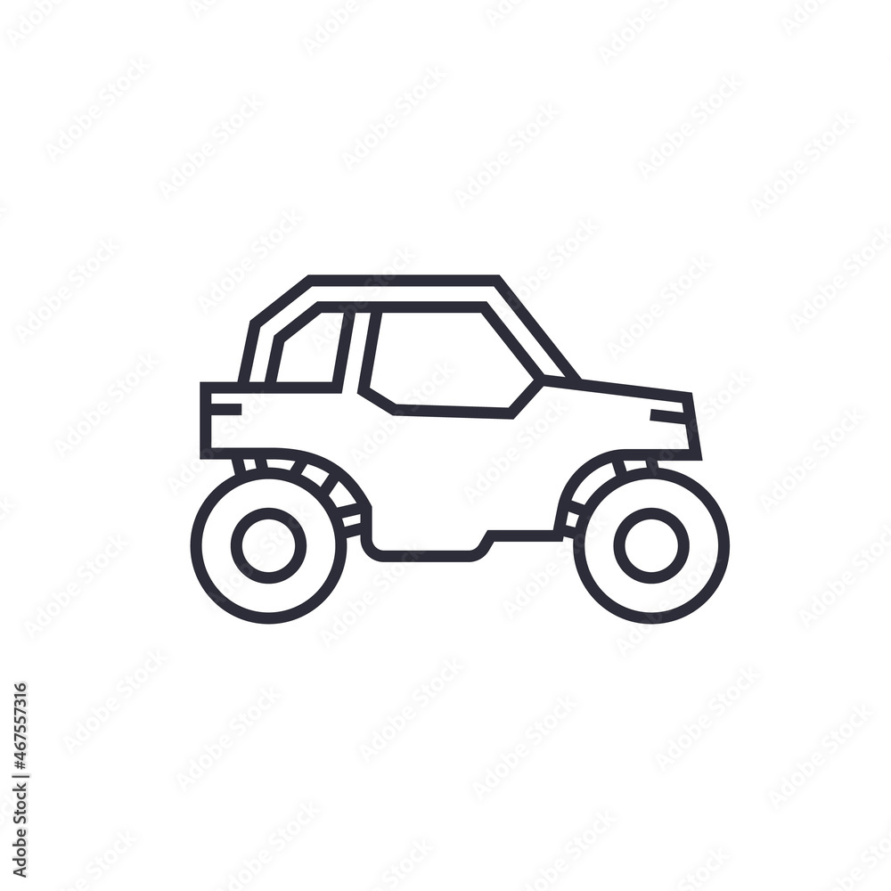 UTV icon, buggy car line vector