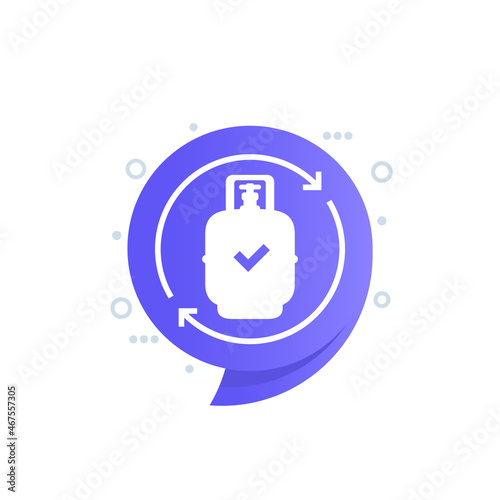 replace gas cylinder, LPG tank vector icon