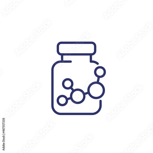 bottle of chemicals line icon
