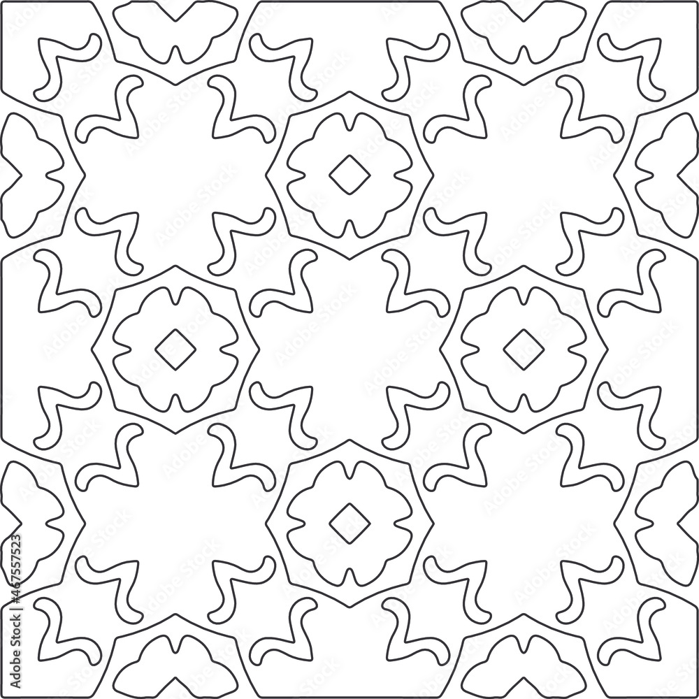 floral pattern background.Repeating geometric pattern from striped elements. Black and white pattern. floral pattern background.Repeating geometric pattern from striped elements. Black and white pattern.