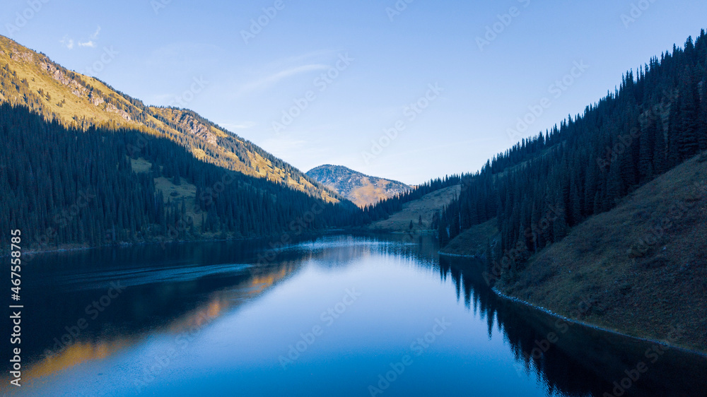 lake and mountains