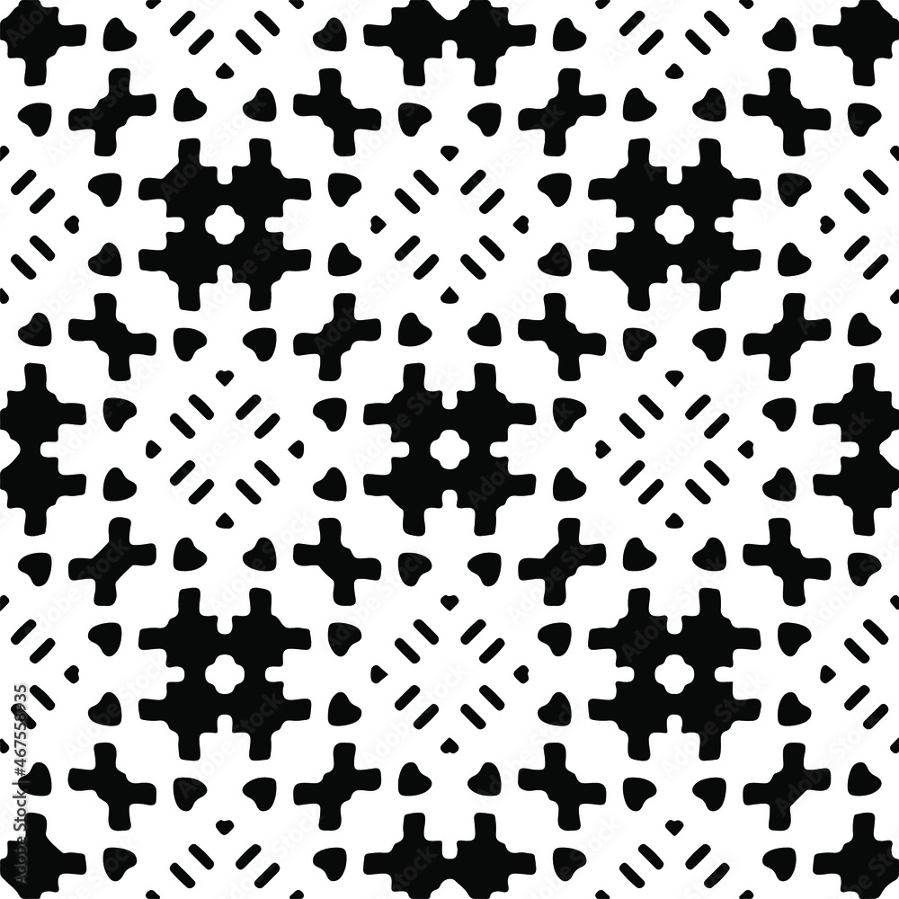Vector seamless pattern. Modern stylish texture. Composition from regularly repeating geometrical element. Monochrome, simple. Vector illustrations. Black and white pattern. Vector seamless pattern. Modern stylish texture. Composition from regularly repeating geometrical element. Monochrome, simple. Vector illustrations. Black and white pattern.