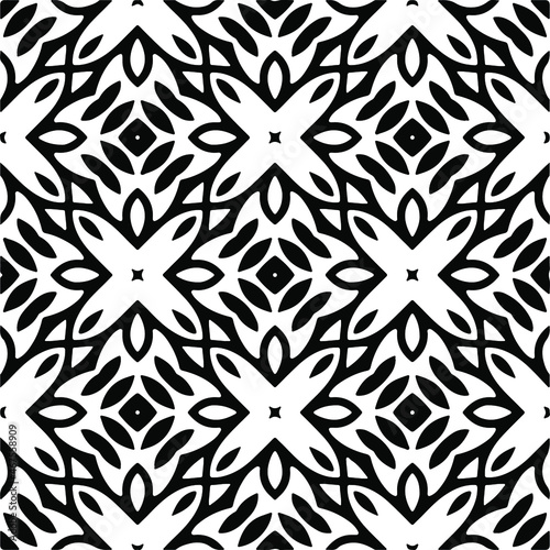 Vector seamless pattern. Modern stylish texture. Composition from regularly repeating geometrical element. Monochrome  simple. Vector illustrations. Black and white pattern.