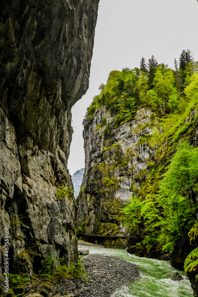 Meiringen, Aareschlucht, Schlucht, Aare, Felsen, Kalkstein, Haslital, Fluss, Wanderweg, Alpen, Berner Oberland, Frühling, Sommer, Schweiz