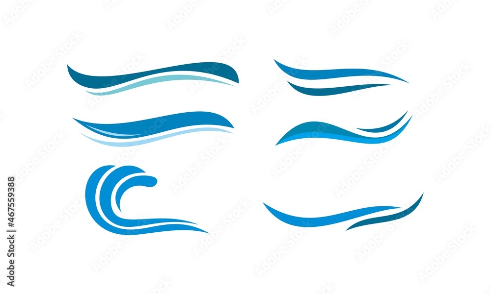 set template water wave logo
