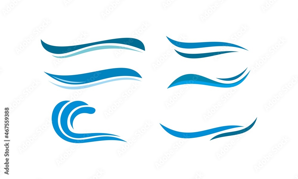 Obraz premium set template water wave logo