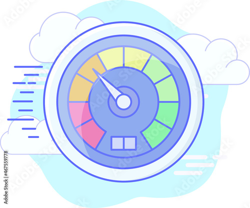 Speedometer Isolated Vector icon which can easily modify or edit