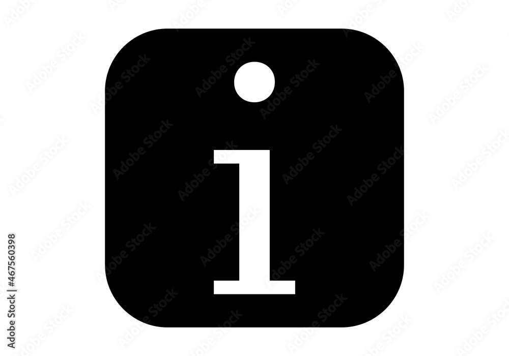 Icono negro de información en fondo blanco. Icono negro de información en fondo blanco.