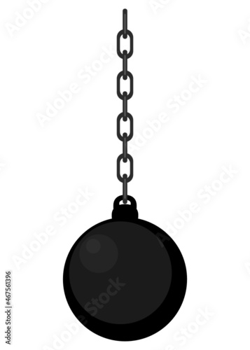 Wrecking ball and chain svg vector illustration