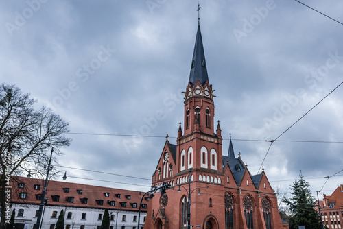 Exterior of Evangelical Church of Augsburg Confession in historic part of Torun city  Poland