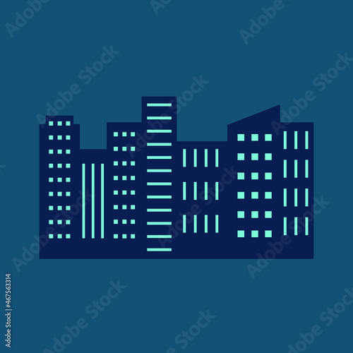 night city silhouette. Urban Stock vector illustration. 